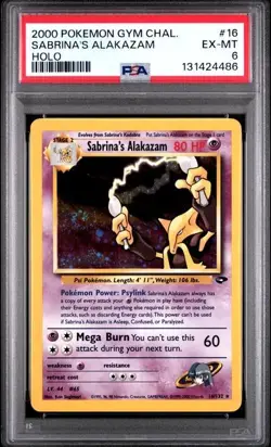 Pokemon Sabrina's Alakazam 16/132 Gym Challenge Holo Rare PSA 6 English 2000 - Image 1