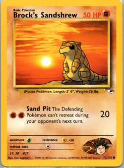 Pokemon TCG Brocks Sandshrew 72/132 Gym Heroes LP - Image 1
