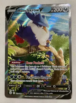 Pokemon Honchkrow V 162/172 Brilliant Stars Ultra Rare Full Art Holo 200 HPClean - Image 1