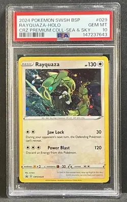 PSA 10 RAYQUAZA 2 Swirl 🌀 SWSH029 2024 BLACK STAR PROMO Cosmos HOLO POKEMON - Image 3
