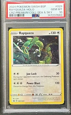 PSA 10 RAYQUAZA 2 Swirl 🌀 SWSH029 2024 BLACK STAR PROMO Cosmos HOLO POKEMON - Image 4