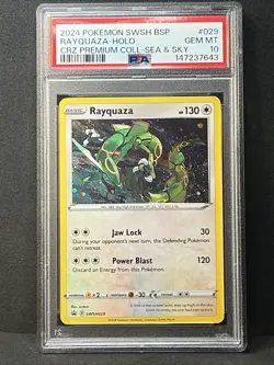 PSA 10 RAYQUAZA 2 Swirl 🌀 SWSH029 2024 BLACK STAR PROMO Cosmos HOLO POKEMON - Image 5