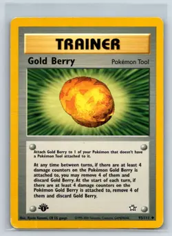 Gold Berry 93/111 Uncommon Neo Genesis Pokemon 1st Edition Moderately Played - Image 1