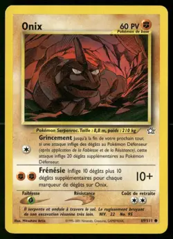 Onix 69/111 Common Neo Genesis Pokemon Lightly Played - Image 1