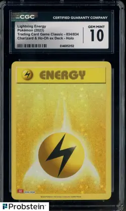 2023 Pokemon Japanese Charizard & Ho-Oh ex Deck Lightning Energy Holo CGC 10 - Image 1