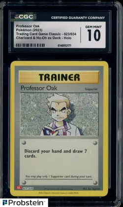 2023 Pokemon Japanese Charizard & Ho-Oh ex Deck Professor Oak Holo CGC 10 - Image 1