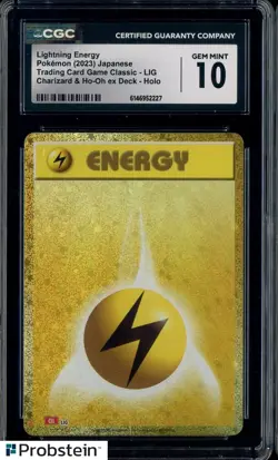 2023 Pokemon Japanese Charizard & Ho-Oh ex Deck Lightning Energy Holo CGC 10 - Image 1