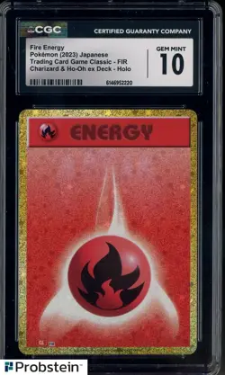 2023 Pokemon Japanese Classic Charizard & Ho-Oh ex Deck Fire Energy Holo CGC 10 - Image 1