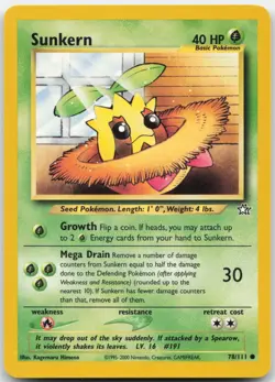 Sunkern 78/111 - Neo Genesis - Common - Pokemon - Image 1
