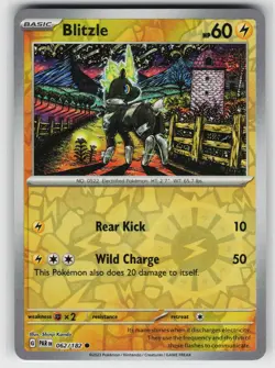 Blitzle 062 Reverse Holo 182 C Paradox Rift NM Pokemon - Image 1
