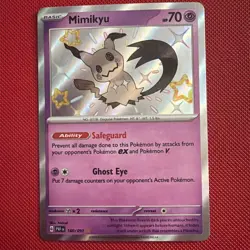 Pokemon TCG Mimikyu 160/091 Shiny Rare Paldean Fates NM - Image 1