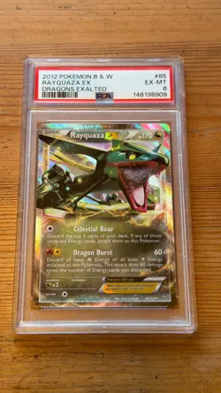 2012 POKEMON B&W DRAGONS EXALTED #85 RAYQUAZA EX PSA 6 - Image 1