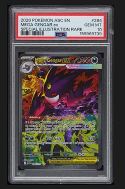 Pokemon 2026 Mega Gengar ex 284/217 SIR Ascended Heroes GEM MINT PSA 10 - Image 1