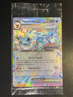 Sealed Vaporeon ex 023/131 Pokemon TCG Stamped S&V Prismatic Evolutions Promo - Image 1
