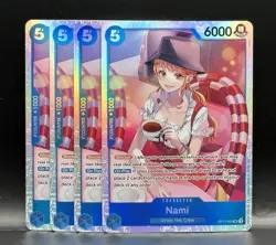 4 X One Piece Nami OP11-054 SR - ENG - Playset CCG NM - Image 1