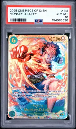 ONE PIECE OP13-118 CARRYING ON HIS WILL #118 MONKEY D. LUFFY PSA 10 SEC ENGLISH - Image 2