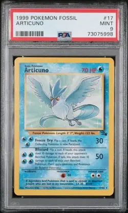 1999 Pokemon Fossil Articuno #17/62 PSA 9 - Image 1