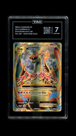 TAG 7 Mega Charizard EX Full Art 2016 Pokemon XY Evolutions #101/108 - Image 3