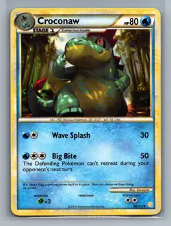 Croconaw #38/123 HeartGold & SoulSilver Vintage Pokemon Card - LP - Image 2