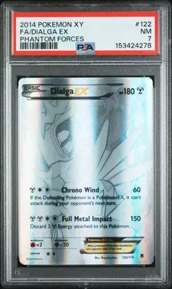 2014 Pokemon XY Phantom Forces 122 Full Art/Dialga EX PSA 7 NEW CERT - Image 1