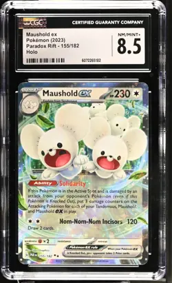 Maushold EX 155/182 Holo Double Rare Paradox Rift Pokemon TCG CGC Mint 8.5 - Image 1