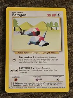 Pokemon TCG Porygon Base Set 39/102 Uncommon Regular 30 HP English 1999 - Image 1