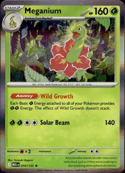 Meganium 010/132 Rare Mega Evolution Pokemon Holo Near Mint - Image 1