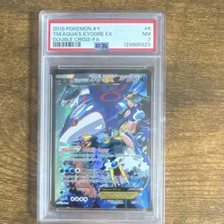 Pokemon Team Aqua's Kyogre EX Double Crisis Full Art Holo 6/34 PSA 7 2015 - Image 1