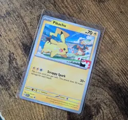 Pikachu SVP 101 Black Star Promo Pokemon TCG LP/NM Play Pokemon Stamp 2023 - Image 1