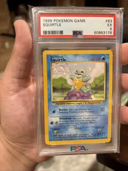Pokemon TCG Squirtle Base Set PSA 5 EXCELLENT Condition - Image 1