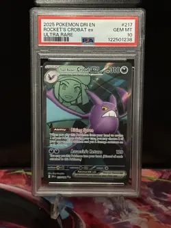 2025 Pokemon Team Rocket's Crobat ex Destined Rivals Ultra Rare Holo PSA 10 - Image 1