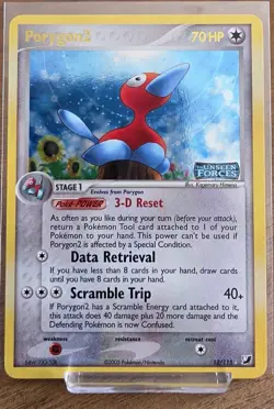 Pokemon Porygon2 12/115 Unseen Forces Reverse Holo 2005 Near Mint - Image 1