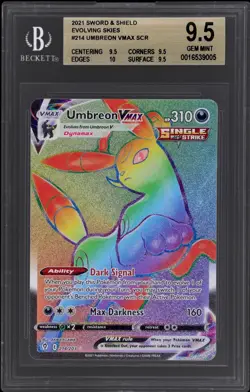 2021 Pokemon Sword And Shield Evolving Skies Umbreon Vmax BGS 9.5 Secret Rare - Image 1