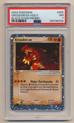 PSA 7 Pokemon Black Star Promo Holo Groudon EX #002 NEAR MINT Condition!! - Image 1