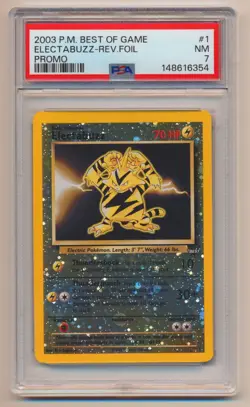 PSA 7 Pokemon Best of Game Promo Reverse Holo Electabuzz #1 NEAR MINT Condition! - Image 1