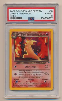 PSA 6 Pokemon Neo Destiny Unlimited Holo Rare Dark Typhlosion 10/105 EX/MINT!! - Image 1