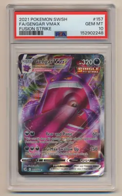 PSA 10 Pokemon Fusion Strike Full Art Gengar VMax 157/264 GEM MINT! - Image 1