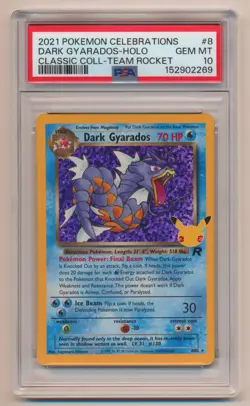 PSA 10 Pokemon Celebrations Classic Collection Holo Dark Gyarados 8/82 GEM MINT! - Image 1