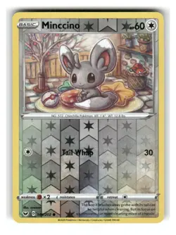 Minccino 146/202 Common Sword & Shield Pokemon Reverse Holo Near Mint - Image 1