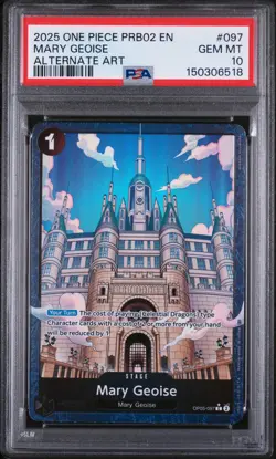 2025 One Piece Prb02 #097 Mary Geoise Alternate Art PSA 10 - Image 1