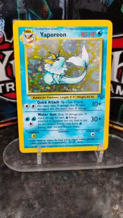 VAPOREON Jungle Series POKEMON Holo Foil 1999 Stage 1 Trading Card 12/64 TCG HP - Image 1