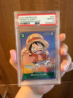 Monkey D.Luffy P-037 FOIL 2023 One Piece Card Game English PSA10 - Image 1