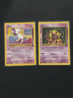 Mew 8 and Mewtwo 14 Black Star Promo Basic Pokemon Card 2 card bundle - Image 1