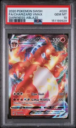 PSA 10 Charizard Vmax 020/189 Pokemon Darkness Ablaze Full Art Card - Image 1