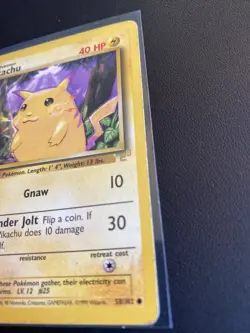 1999 Pokemon #58 Pikachu Gold Stamp E3 Stamp Yellow Cheeks Promo Card 58/102 WOW - Image 2
