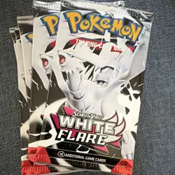 Pokemon Scarlet & Violet White Flare Booster Packs Reshiram 5x Sealed 10 Cards - Image 3