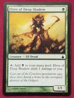 Magic The Gathering RAVNICA CITY OF GUILDS ELVES OF DEEP SHADOW green card MTG - Image 1