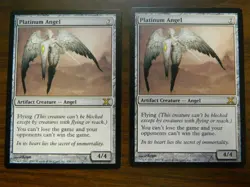 MTG 10th Edition Platinum Angel x2 Artifact Rare UNPLAYED Near Mint Condition - Image 1
