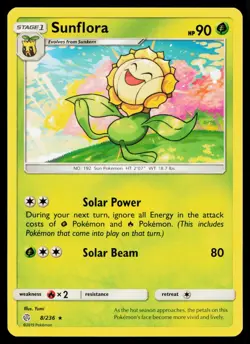 Sunflora 8/236 Rare Cosmic Eclipse Pokemon Near Mint - Image 1