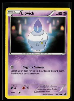 Litwick 48/114 Common Steam Siege Pokemon Near Mint - Image 1